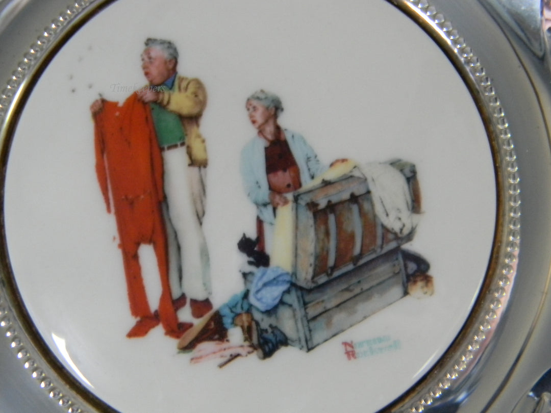 j827 1980 Gorham Limited Edition Norman Rockwell Ceramic and Silver Plate