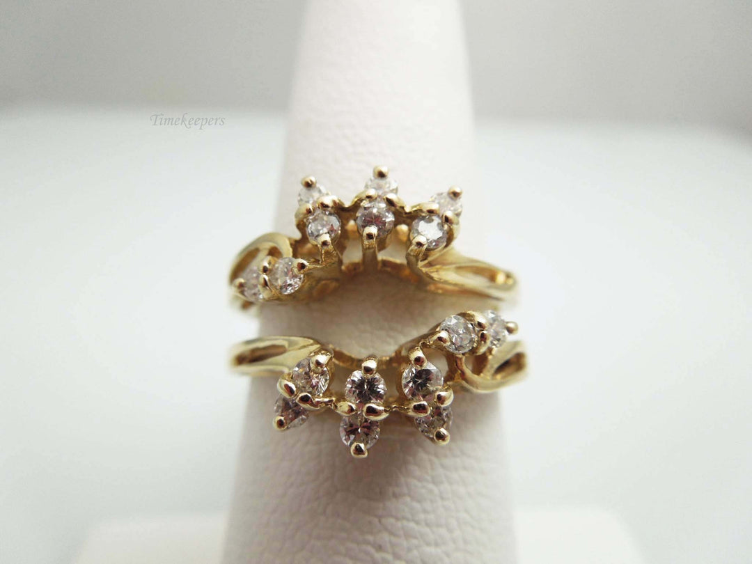 g750 Stunning Ladies 14kt Yellow Gold Diamond Jacket Ring