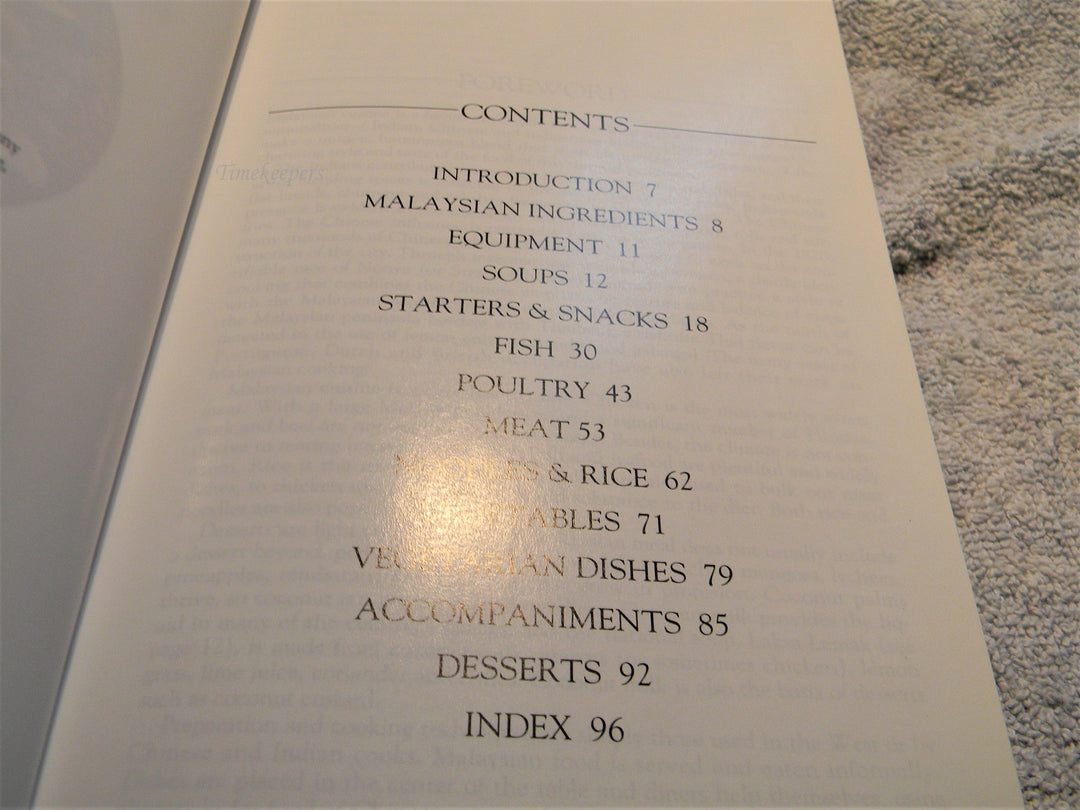j834-- 1998 The Book of Malaysian Cooking Book by Hilaire Walden