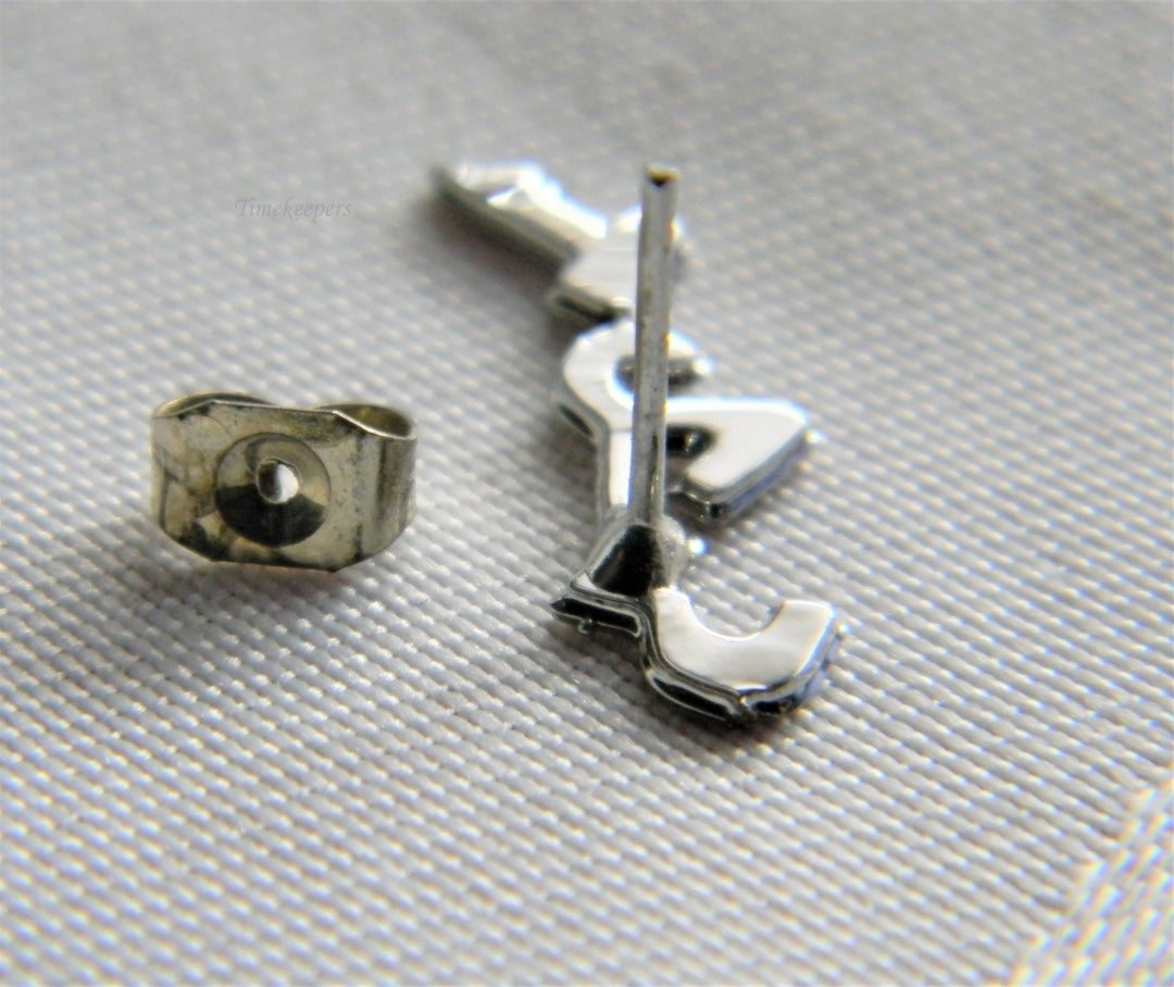 p073 New/ Old Stock Silver Tone Number Earrings on Original Card