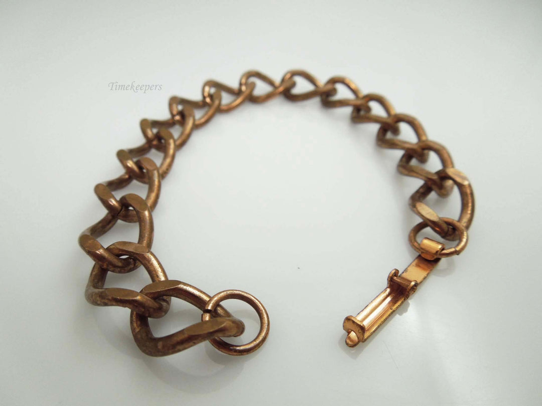 h759 Vintage Unisex Copper Curb Link Bracelet