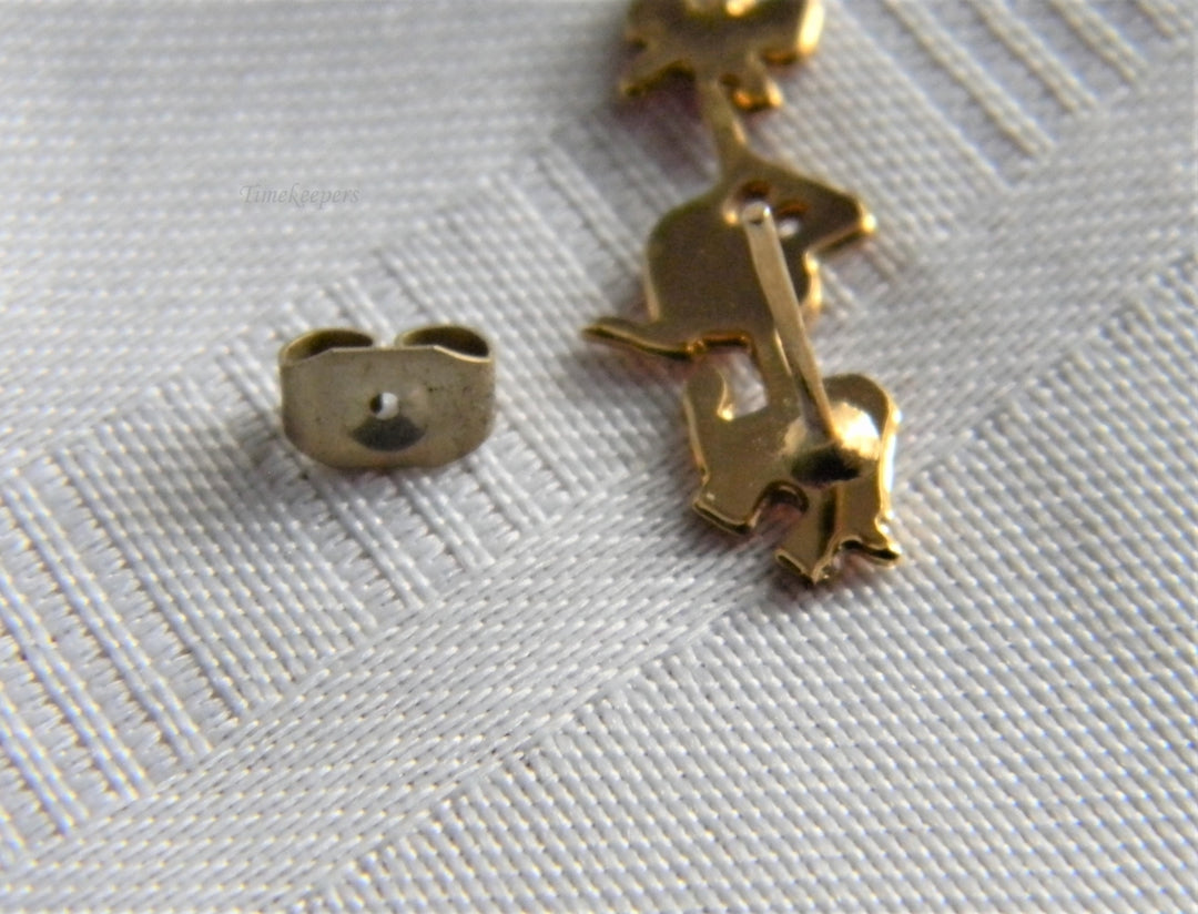 p074 New/ Old Stock Gold Tone Butterfly Owl Elephant Earrings on Original Card