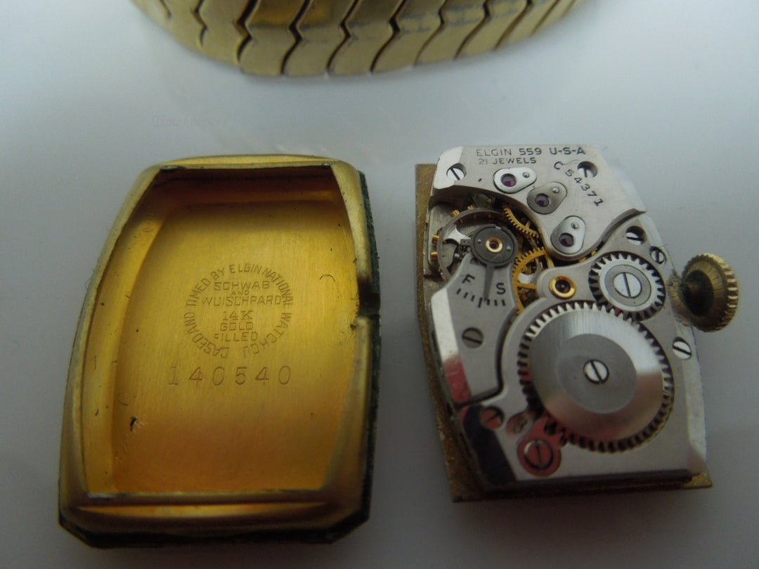s238 Vintage Lord Elgin 14kt Gold Filled Case Wrist Watch