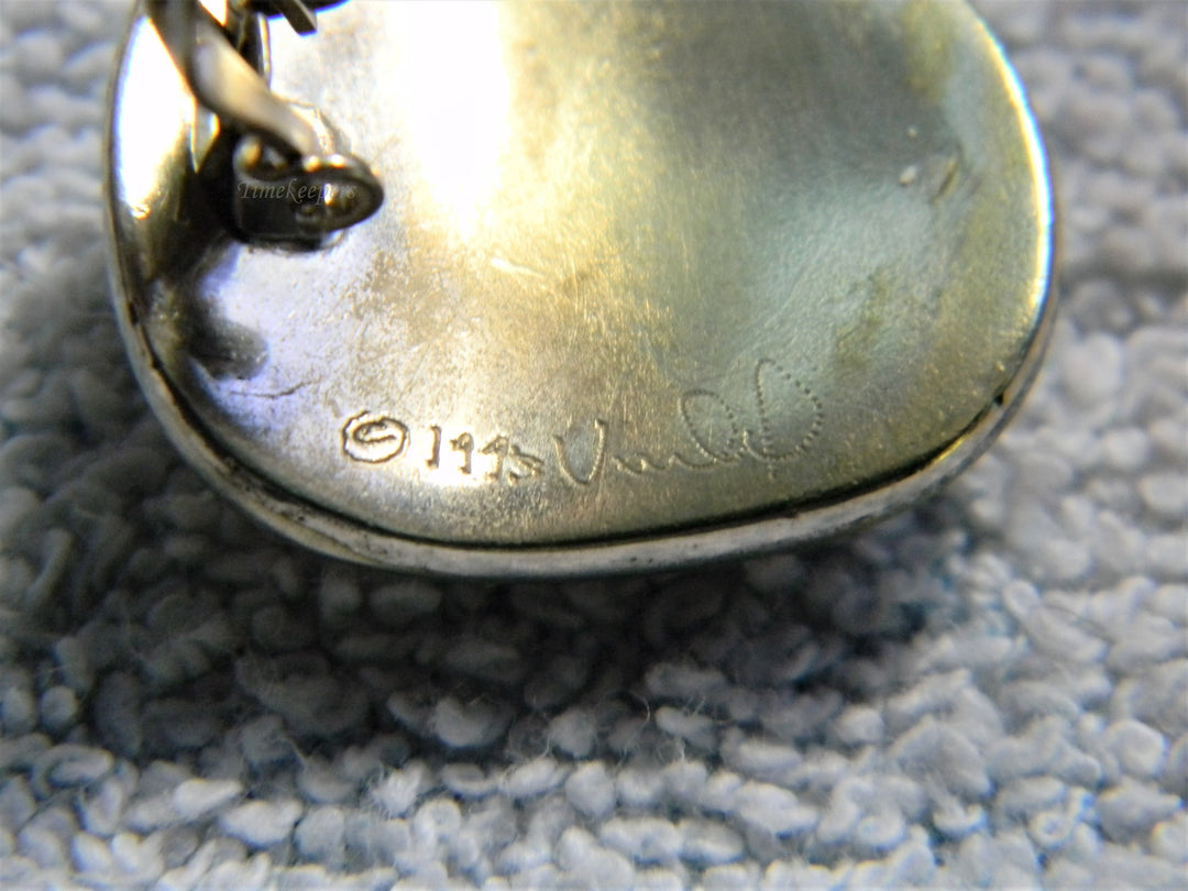 j849 Pretty Vintage Rectangle Sterling Silver and Silver Tone Earrings Clip on