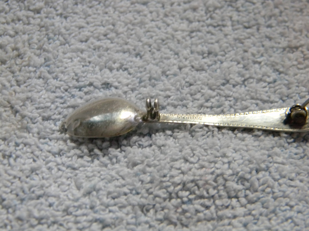 j853 Vintage Sterling Silver Spoon Brooch / Pin