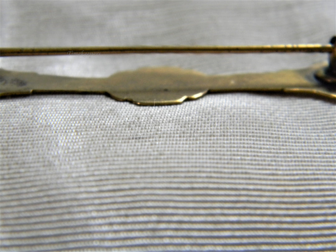 j855 Vintage G.F. Bar Brooch with Embossed Design
