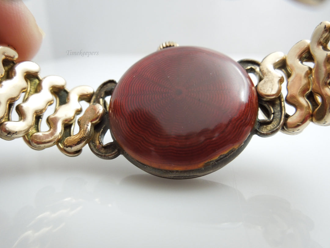 g788 Lovely Ladies Decorated Cloisonne Princess Silver Mechanical Wristwatch with Scissor Band