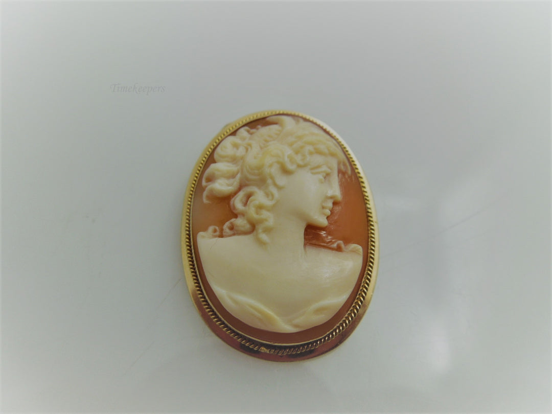 g790 Beautiful Vintage Ladies 14kt Yellow Gold Cameo Pin or Pendant
