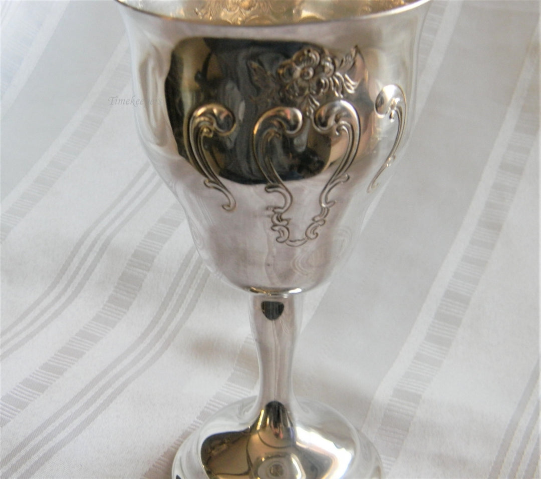 p117 Vintage EP Silver Plated Gorham Goblet with Engraving
