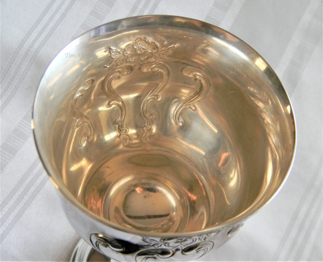 p117 Vintage EP Silver Plated Gorham Goblet with Engraving