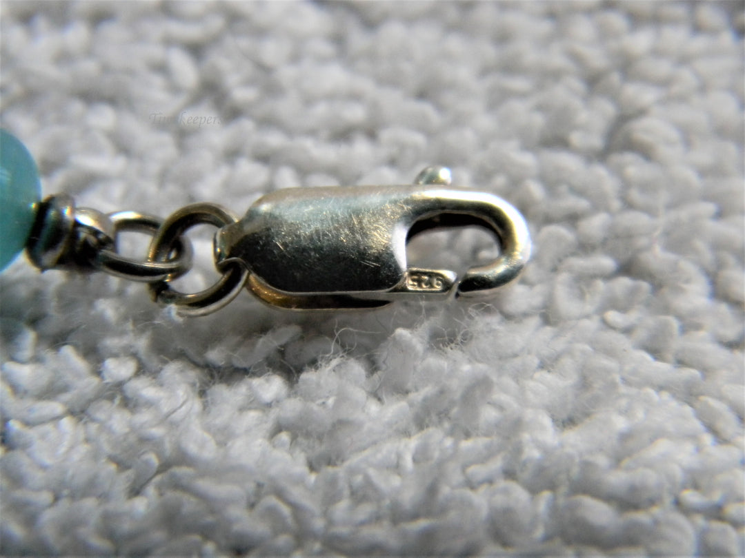 j873 Stunning Sterling and Blue Glass Bead Adjustable Necklace