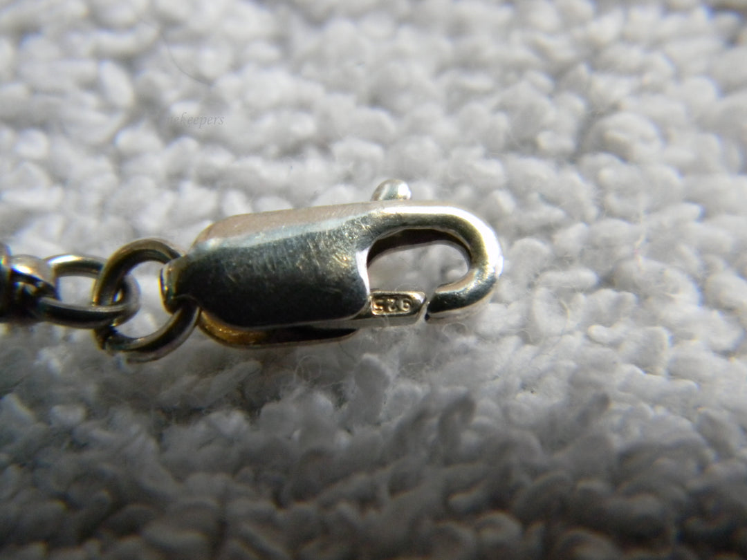 j873 Stunning Sterling and Blue Glass Bead Adjustable Necklace