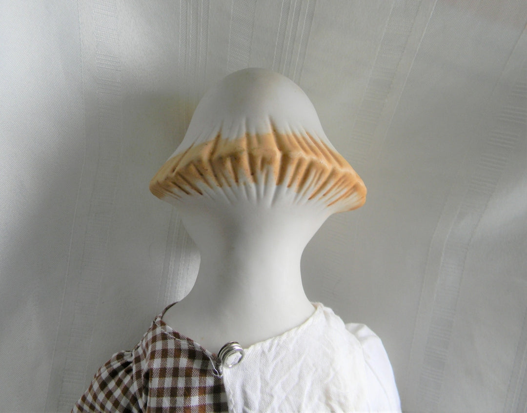 p120 Wonderful Vintage Clown Doll with cloth Body Porcelain Head, Hands, Feet