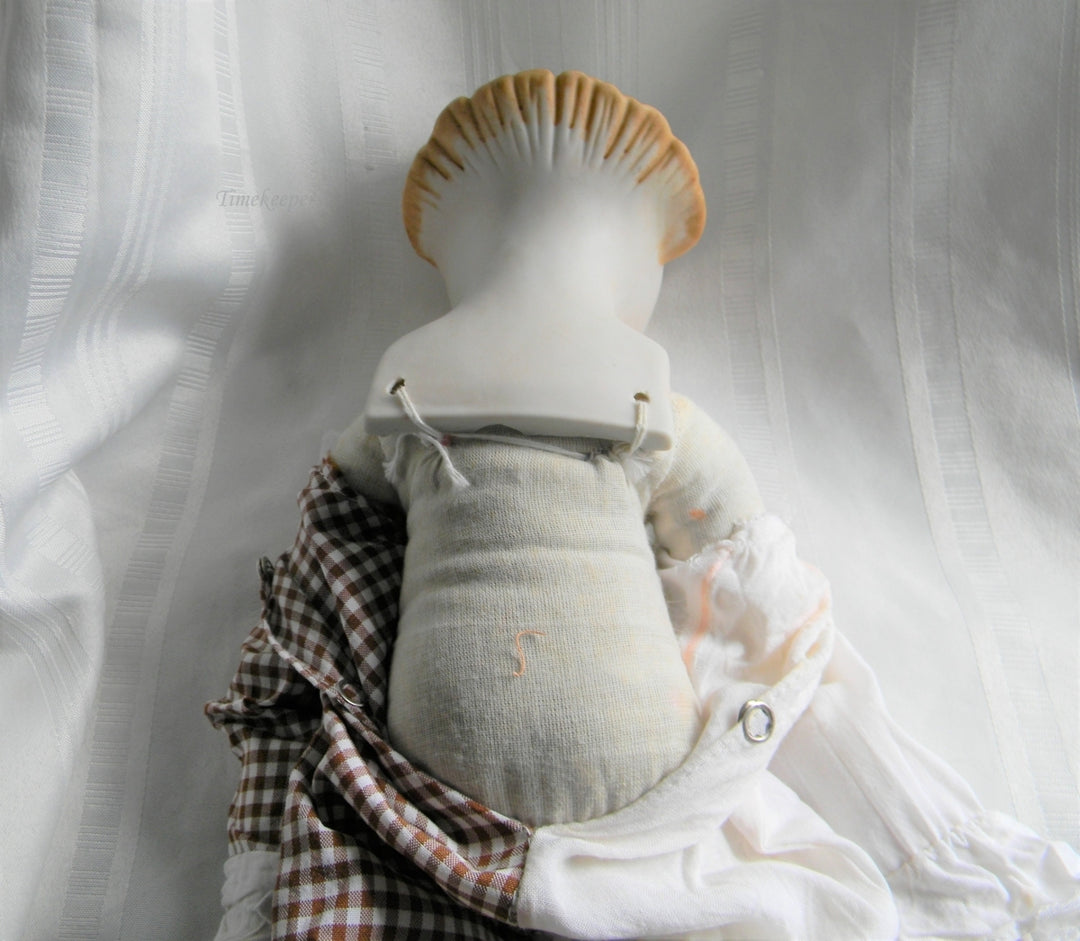 p120 Wonderful Vintage Clown Doll with cloth Body Porcelain Head, Hands, Feet