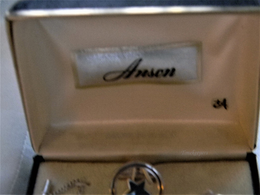 j205 Vintage New/ Old Stock Anson Star Cuff Links and Tie Tack in Original Box