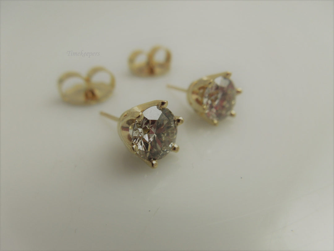g811 Gorgeous Unisex 14kt Yellow Gold 2.50cts Diamond Earring Studs