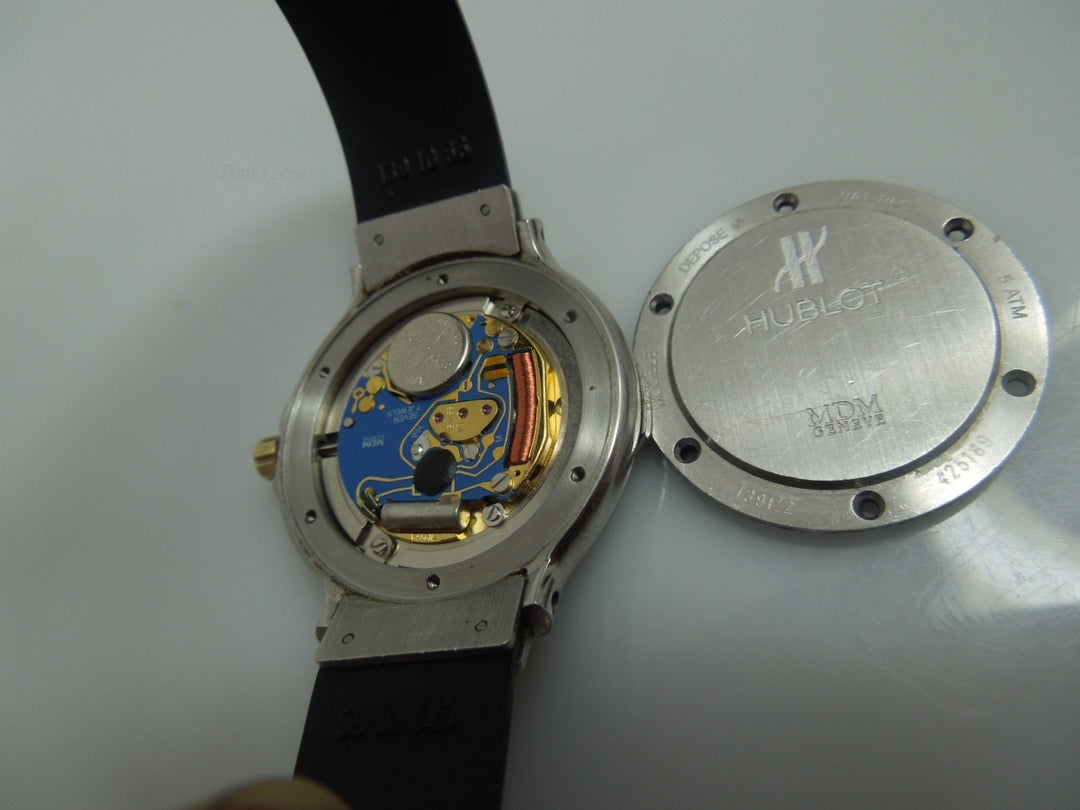 s291 Hublot Watch 18K & Stainless Steel Rubber Band Wrist Watch Ladies