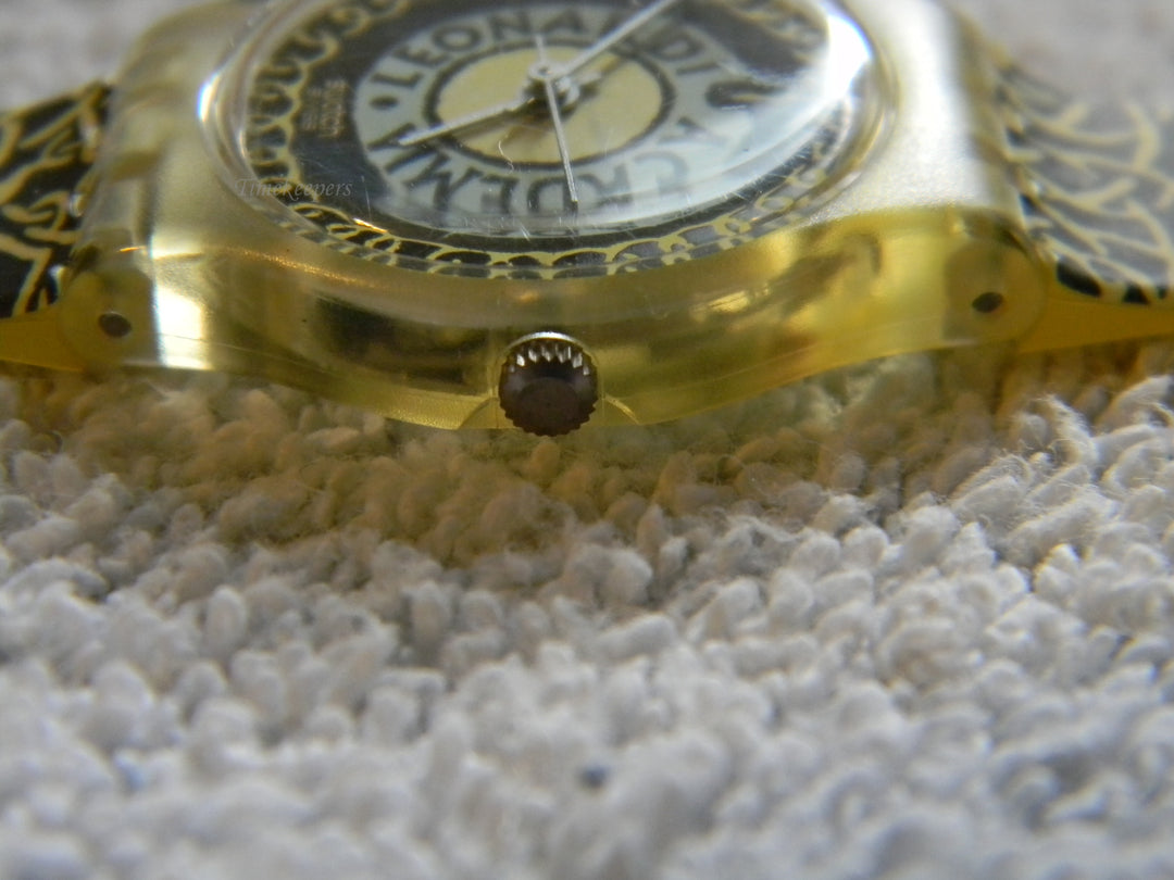 j907 Swatch Watch 1991 Vinci's Twist Quartz Movement In Swatch Box