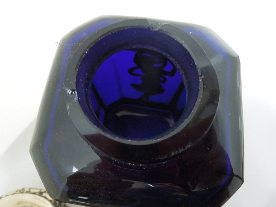 s320 Vintage Cobalt Blue Perfume Bottle & 800 Silver Empty