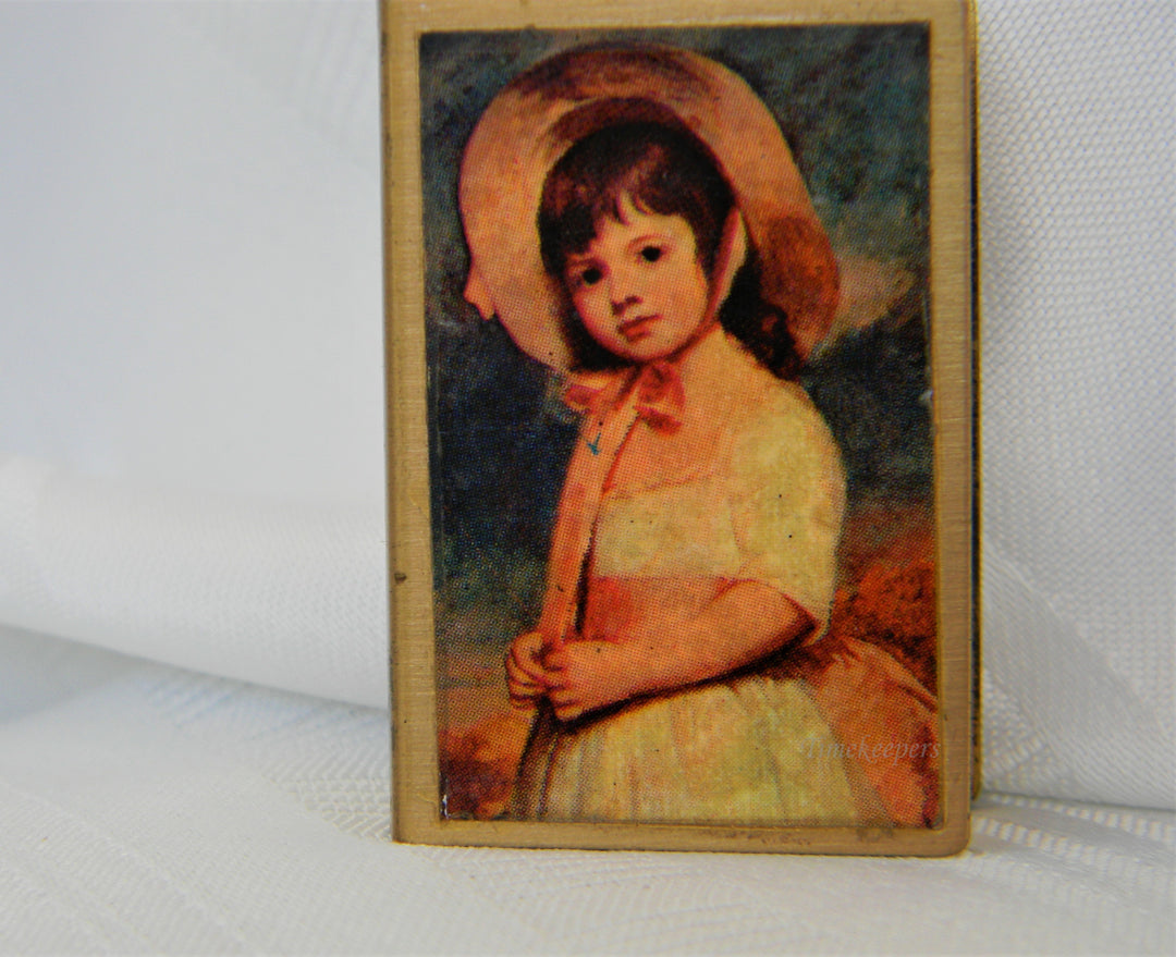 j231 Vintage Small Matchbox Sleeve Depicting a Young Girl