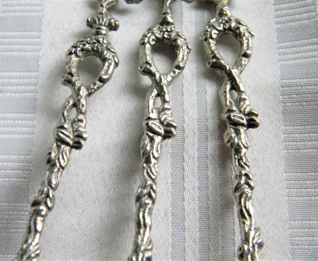 p164 Vintage Silver Plate set of 3 Demitasse Spoons with Shell bowls