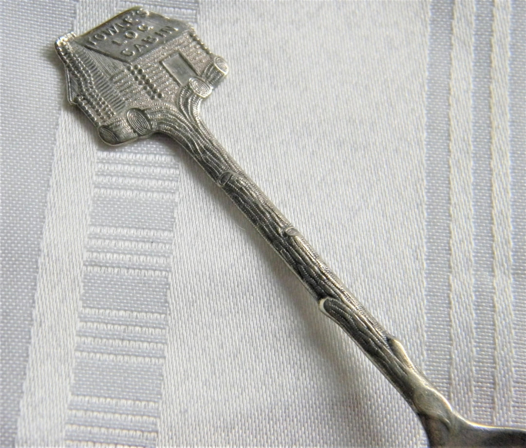 p165 Vintage Silver Plate Towle's Log Cabin Demitasse Advertising Spoons