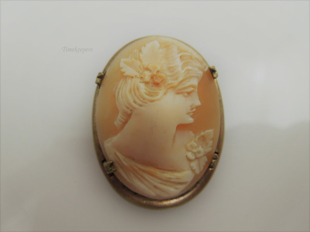 g847 Beautiful Ladies Vintage Gold Filled Cameo Brooch