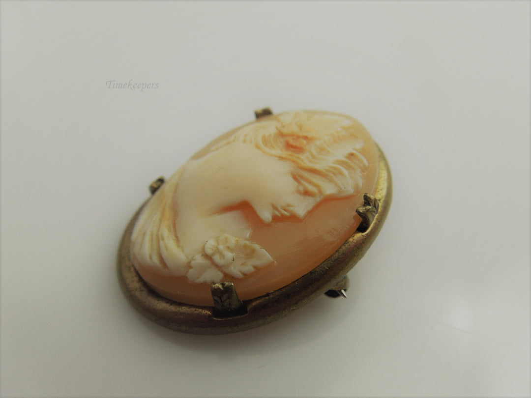 g847 Beautiful Ladies Vintage Gold Filled Cameo Brooch