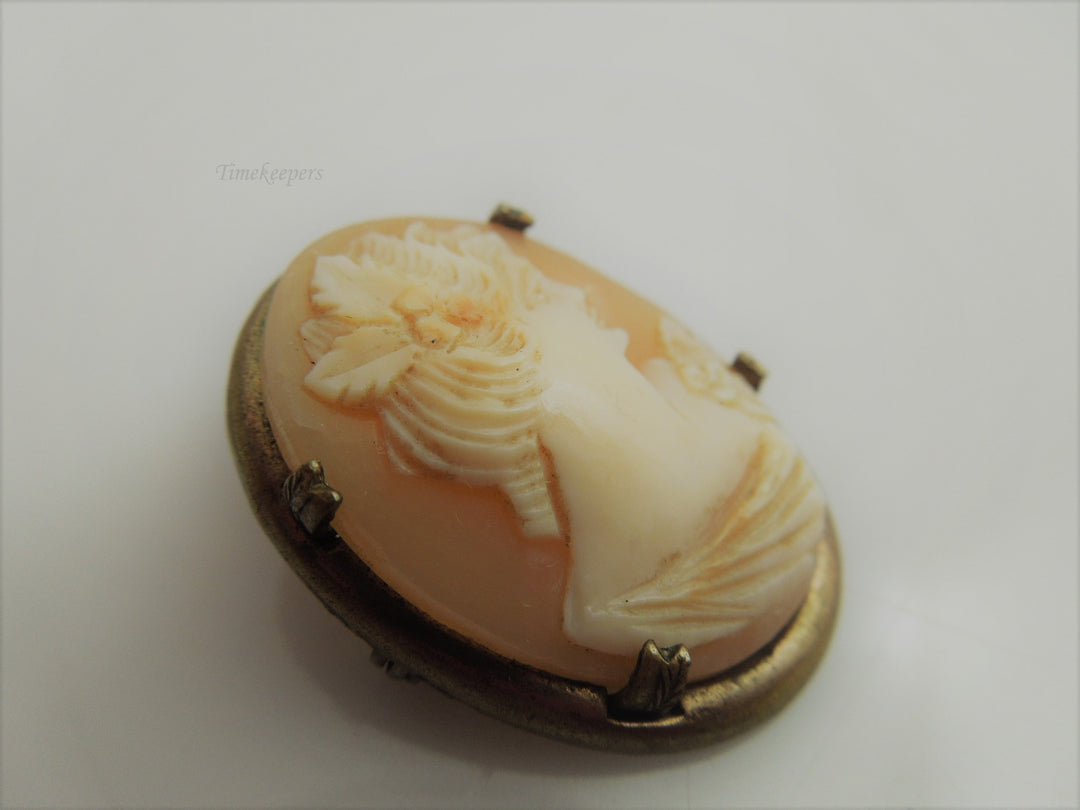 g847 Beautiful Ladies Vintage Gold Filled Cameo Brooch