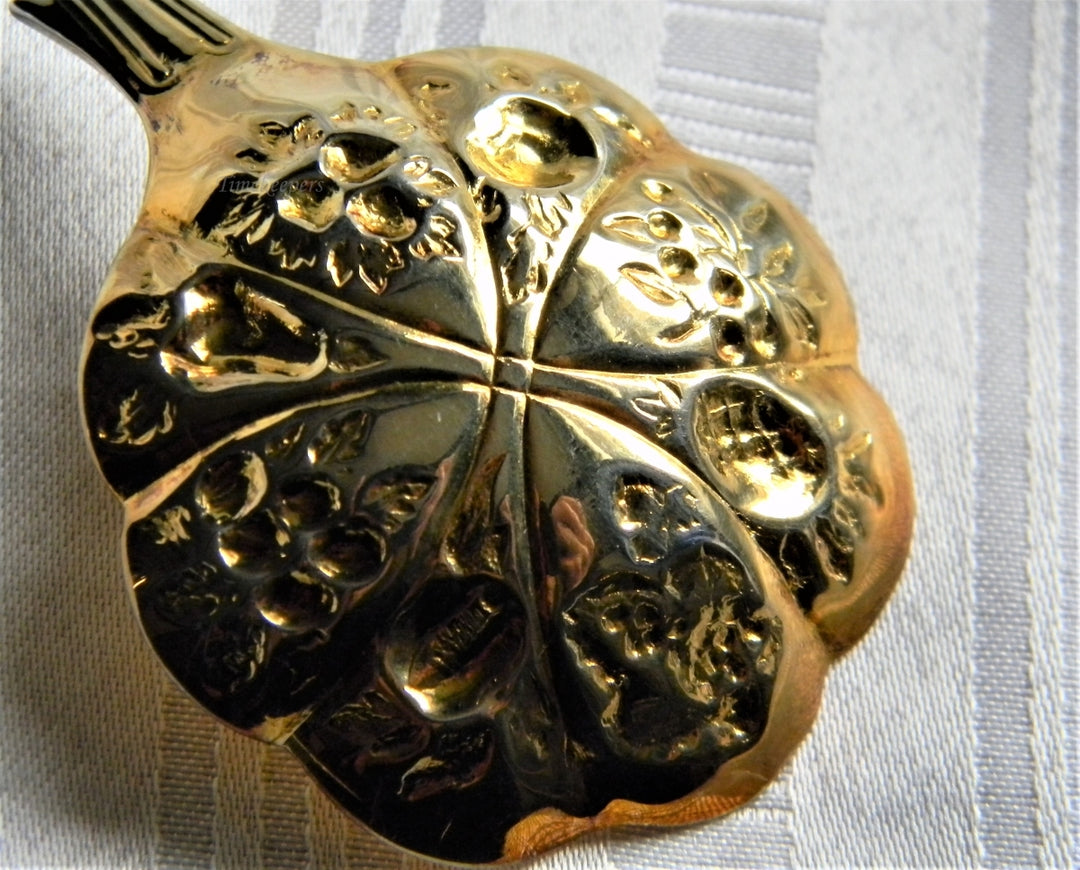 p167 Beautiful Vintage Sheffield Silver Plate Jelly Spoon with Gold Wash Bowl