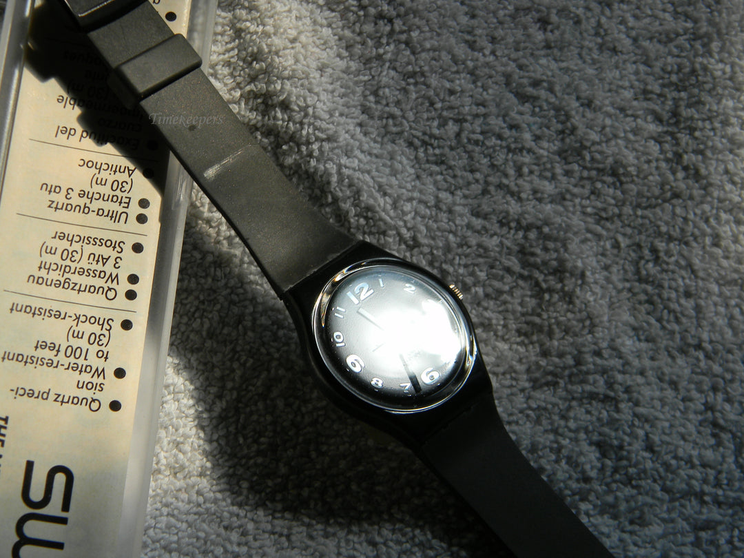 j911 Swatch Watch 1992 After Dark GB144 Quartz Movement In Box with Papers