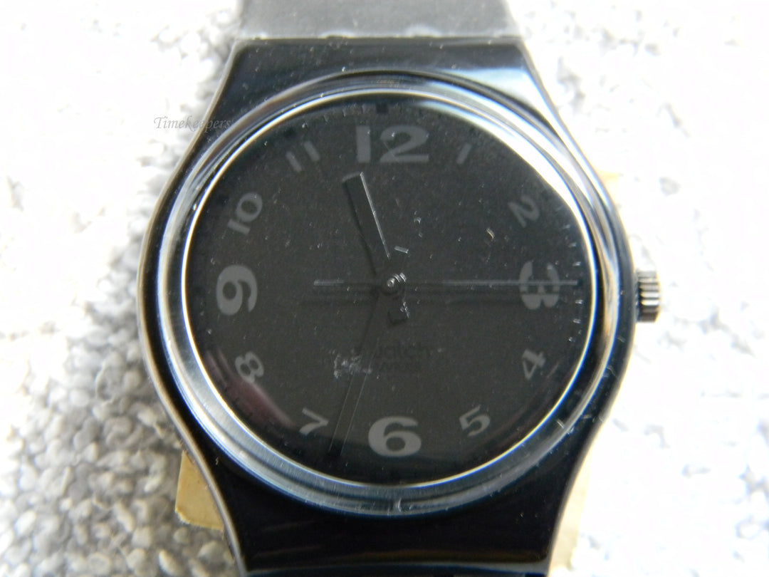 j911 Swatch Watch 1992 After Dark GB144 Quartz Movement In Box with Papers