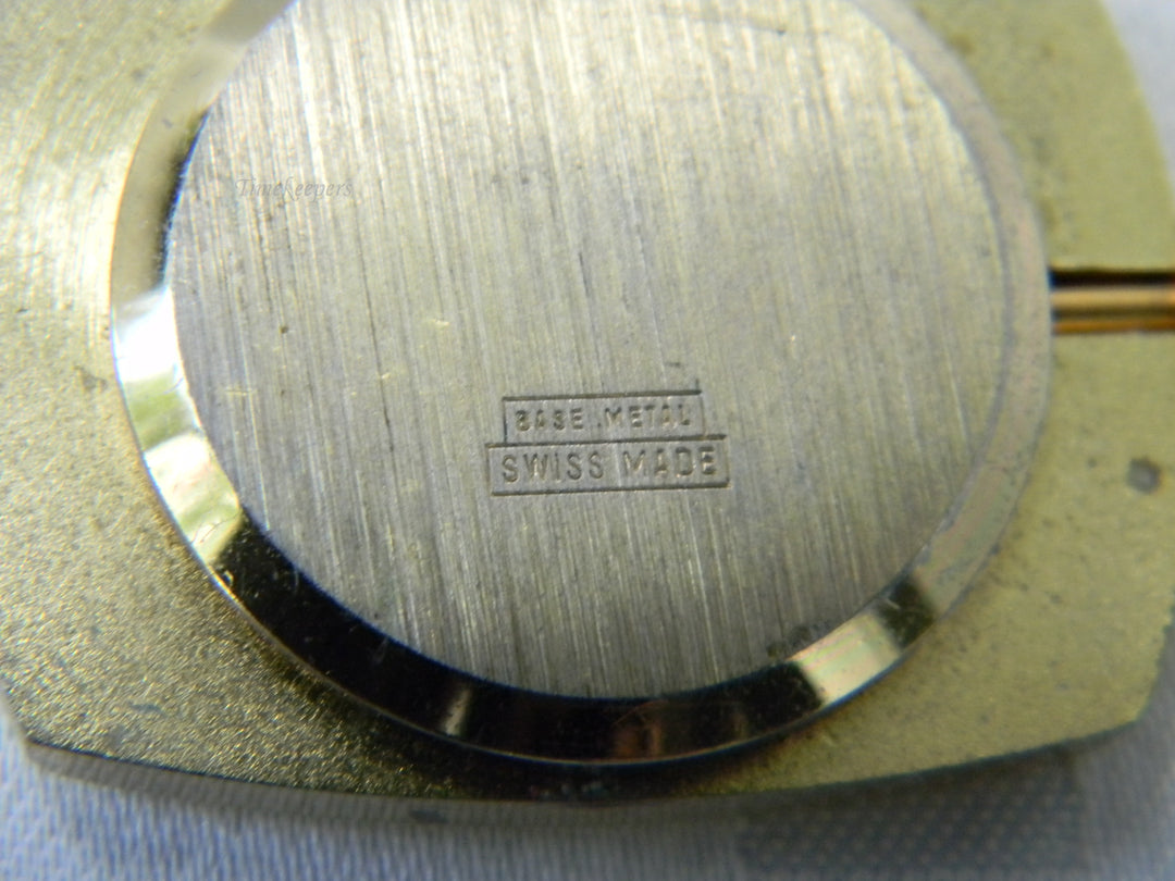 j918 Retro Endura Rectangle Pendant watch with 24" Chain in Gold Tone