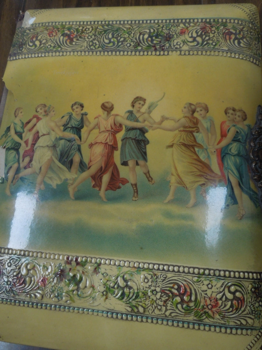 q942 Antique Victorian Celluloid Photo graph Album with Music Box