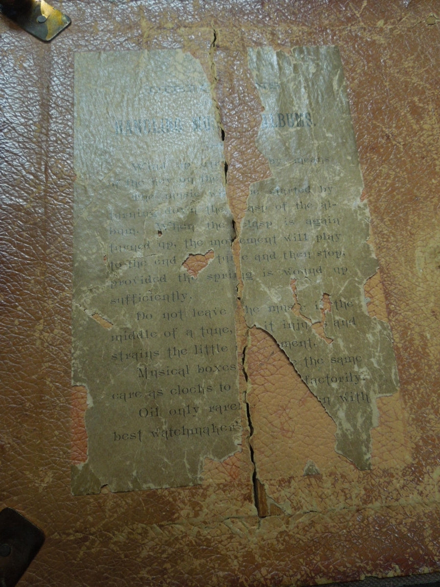 q942 Antique Victorian Celluloid Photo graph Album with Music Box