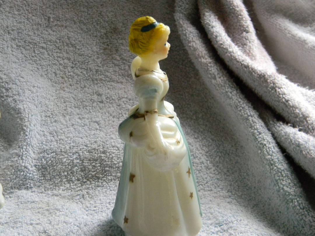 j931 Vintage Plastic Cinderella Figure/ Cake Topper from Hong Kong 1960's