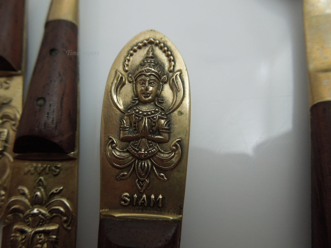 h936 Vintage Preowned Siam Thialand Devas God Set of cocktail Serving Pieces