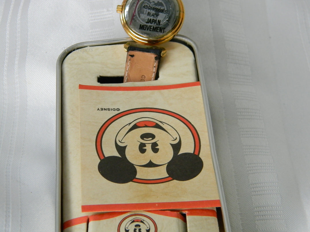 j954 Disney's Collector Women's Mickey Mouse Watch in Black and Gold Rare