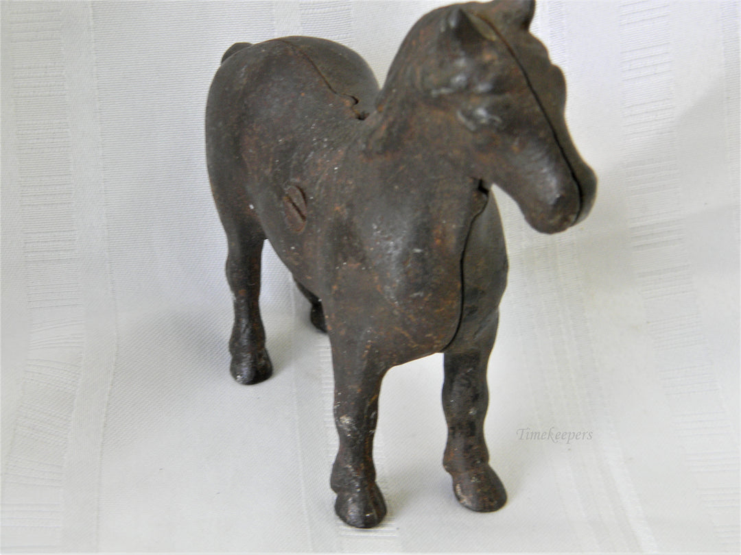 j288 Vintage Cast Iron Brown Horse Still Bank