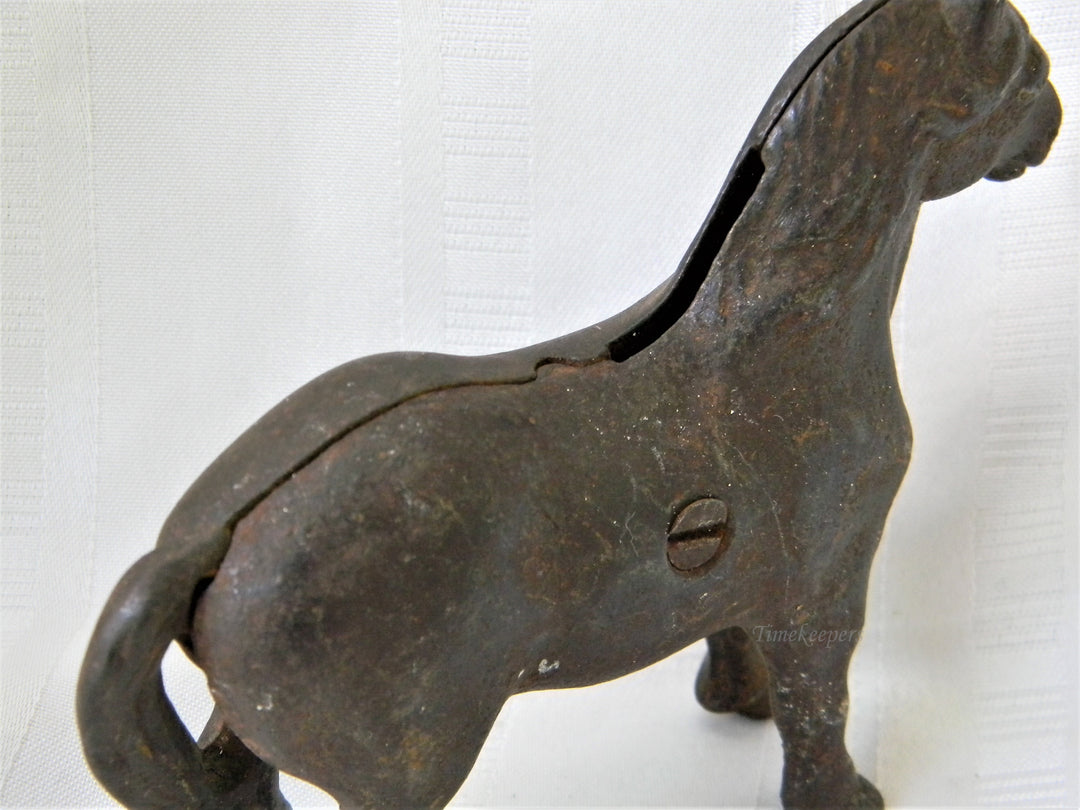 j288 Vintage Cast Iron Brown Horse Still Bank