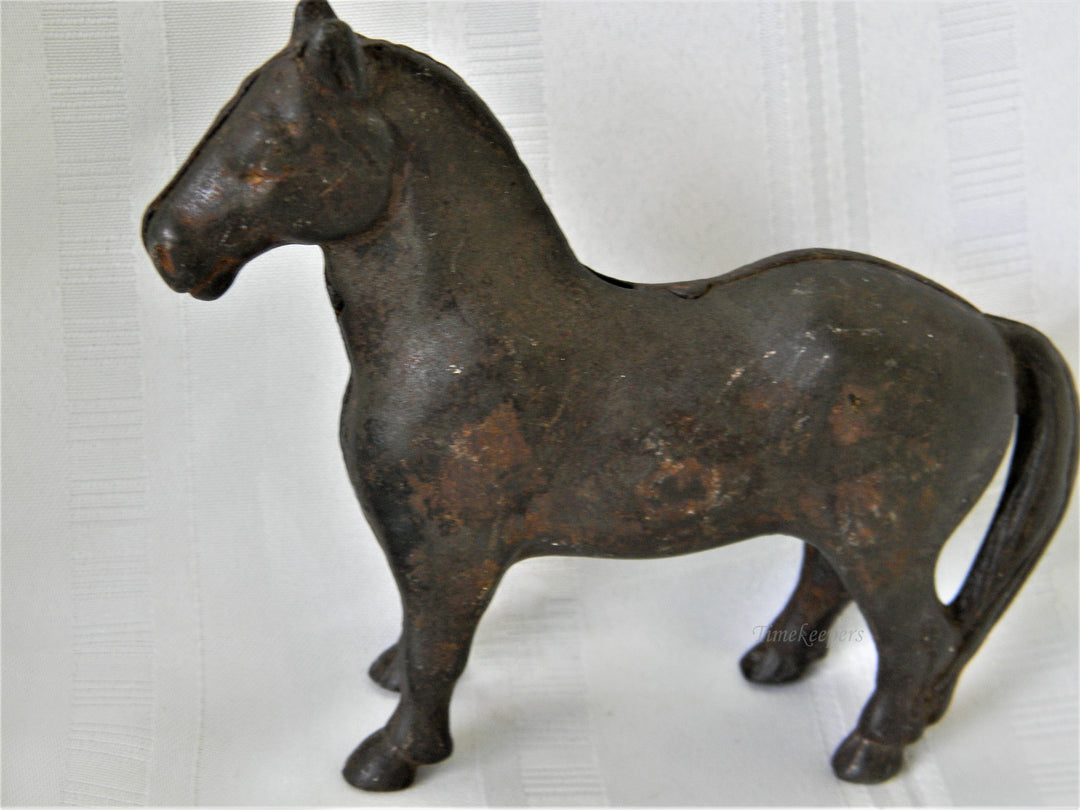 j288 Vintage Cast Iron Brown Horse Still Bank