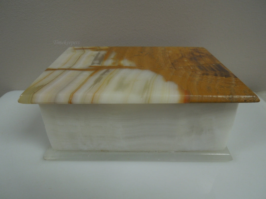 q980 Vintage Marble Cream White Hinged Trinket Box Jewelry Box or Multi purpose Box Handmade