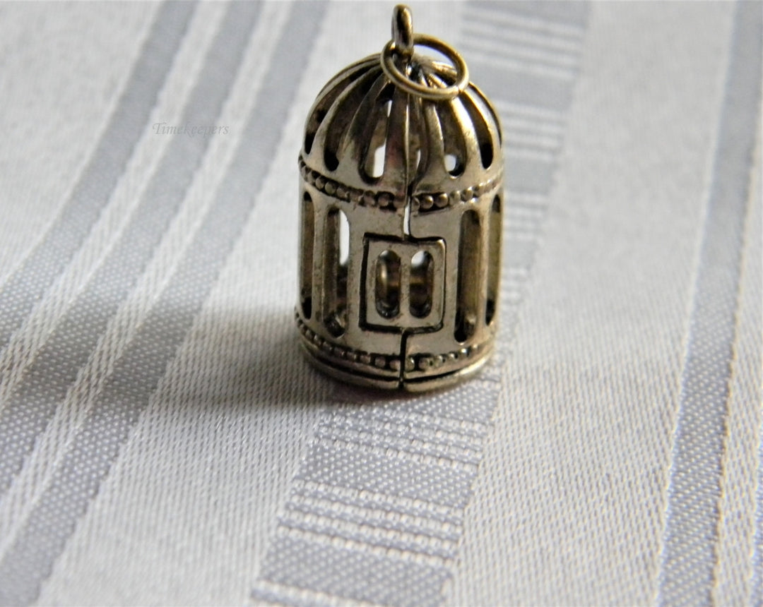 p229 Unique 3D Gold Tone Bird Cage Pendant (No Chain)