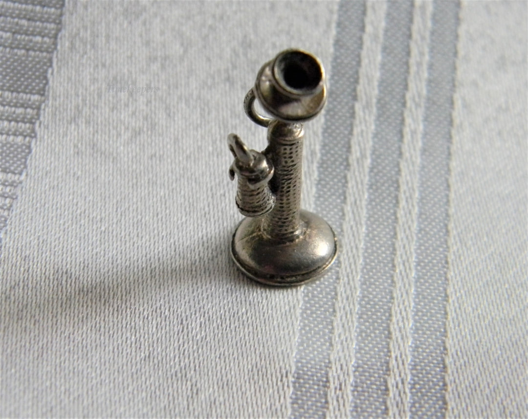 p233 Cute 3D Sterling Silver Old Fashioned Telephone Charm or Pendant (NO CHAIN)