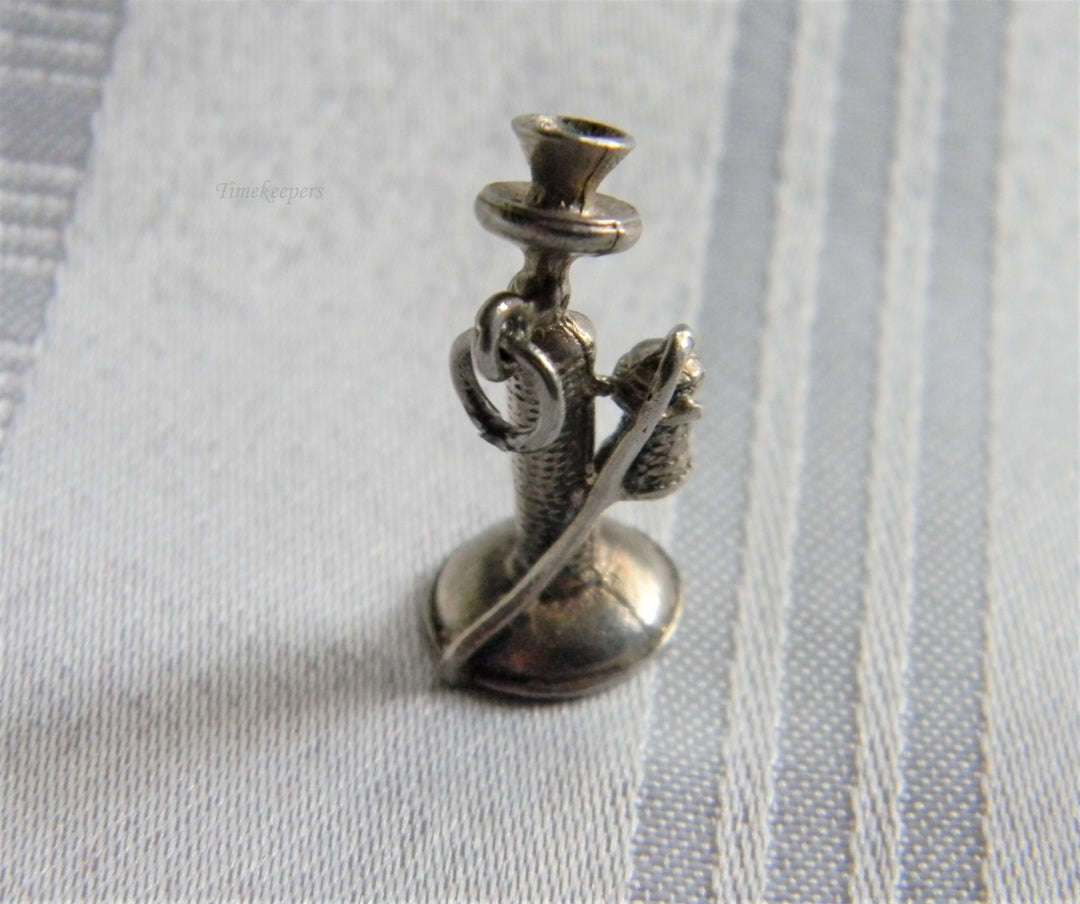 p233 Cute 3D Sterling Silver Old Fashioned Telephone Charm or Pendant (NO CHAIN)