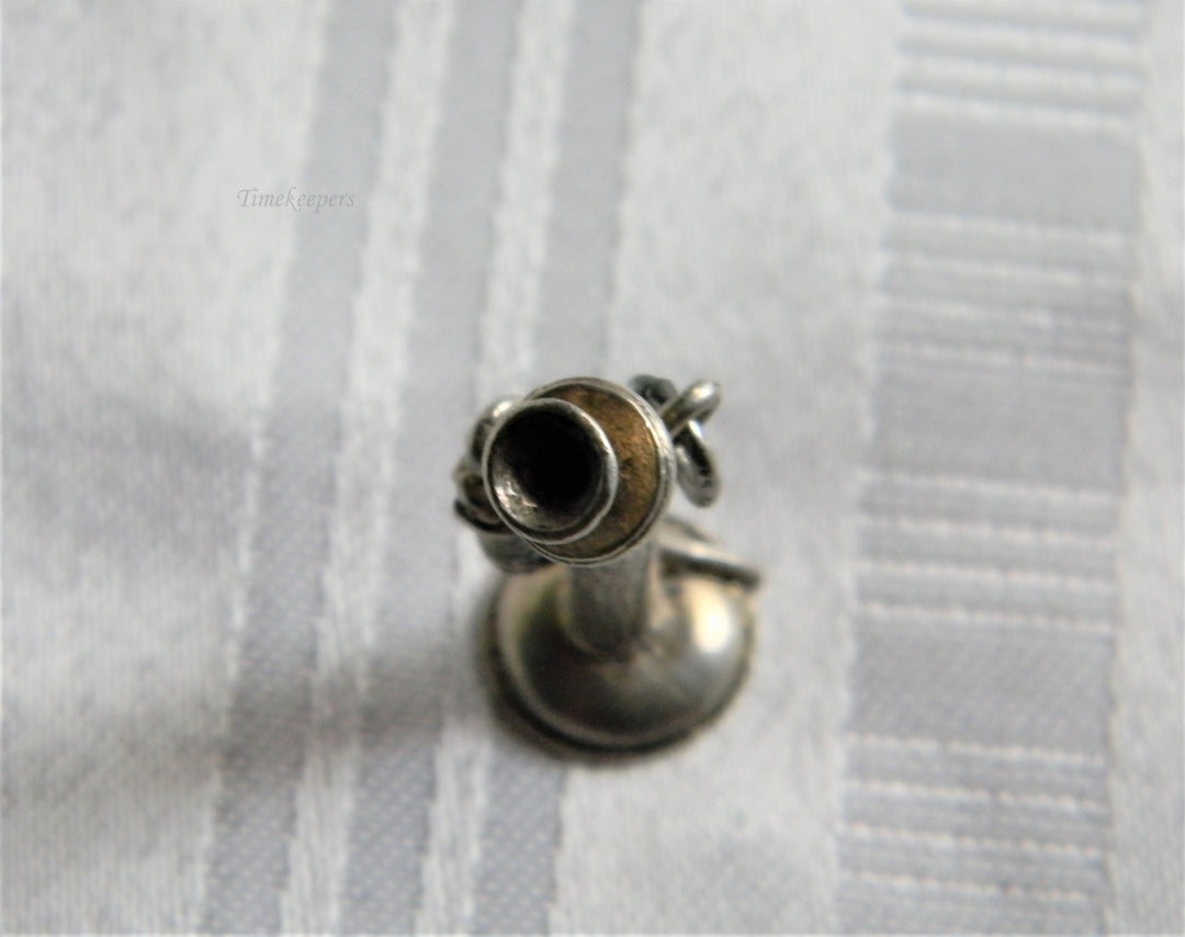 p233 Cute 3D Sterling Silver Old Fashioned Telephone Charm or Pendant (NO CHAIN)