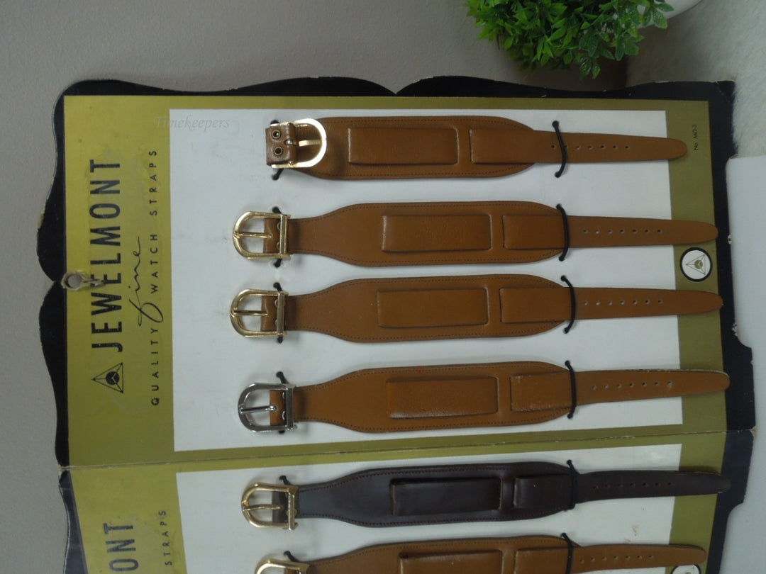 r001 Vintage Lot of 8 Jewelmont Quality Leather Watch Straps Advertising Store Display