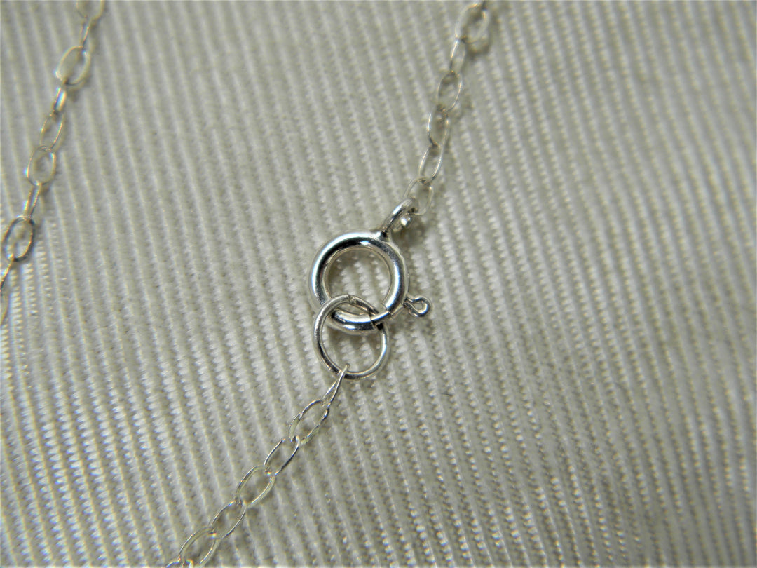 j307 Pretty Little Flower Pendant with Crystals in Sterling Silver on Chain