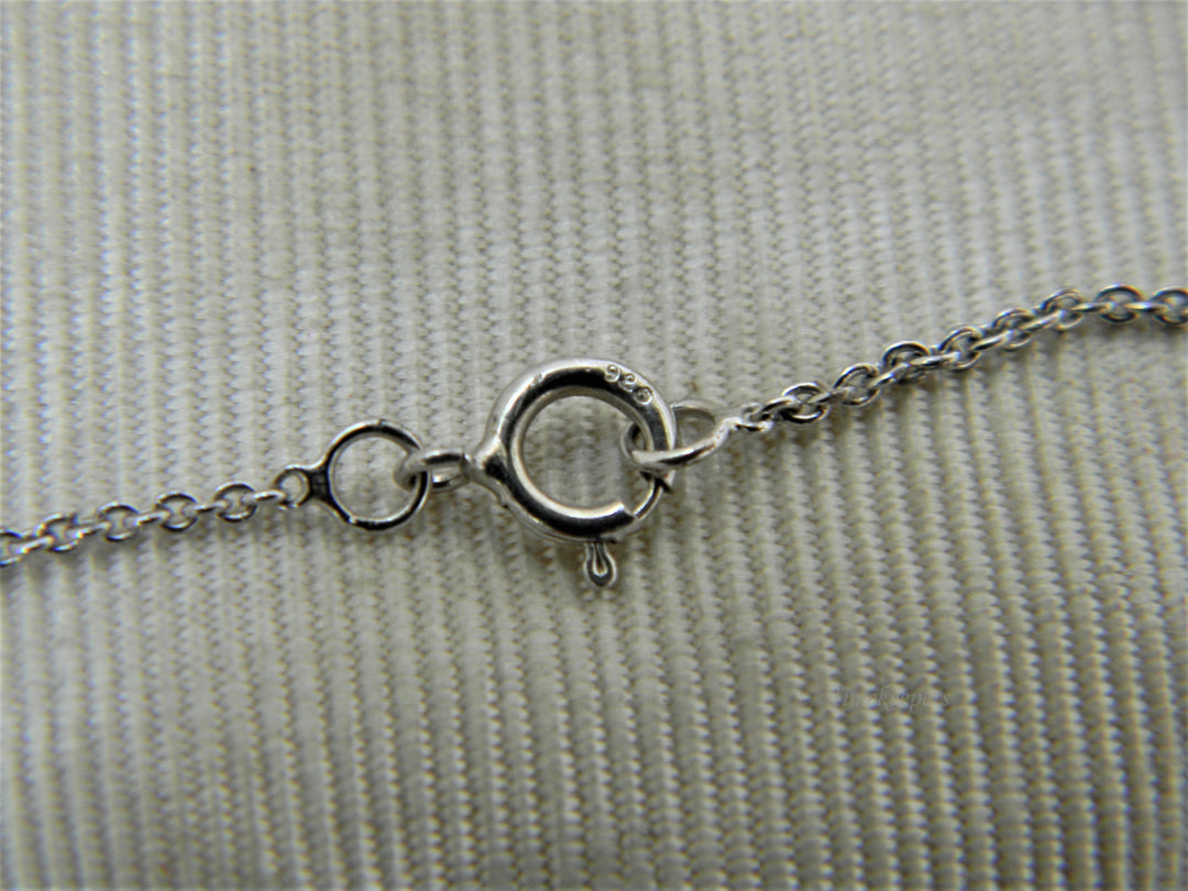 j308 Pretty Crystal Cancer Ribbon Pendant in Sterling Silver on Chain