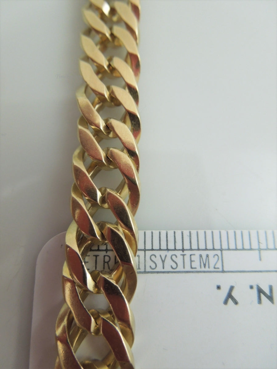 g910 Handsome Men's 14kt Yellow Gold 8" Curb Link Bracelet